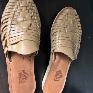 Espiritu Leather Huarache slip ons